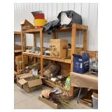 Set of 5 Industrial Wood Storage Shelving Units 8 Ft Long