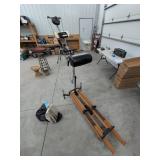 Vintage Wooden Ski Exercise Machine w/ Electronic Monitor