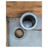Set of 2 Vintage Galvanized Metal Planters Farmhouse Garden Decor