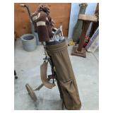 Vintage Palm Springs Golf Club Set w Bag Pull Cart & Headcovers