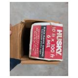 Husky Black Plastic Sheeting 10 ft x 100 ft 6 Mil Poly Film Roll