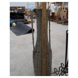 Decorative Floor Vase Set Woven Vase Branches and PartyLite Candle Pedestal Stand