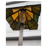 Pair of Tiffany Style Stained Glass Accent Table Lamps Mission Design