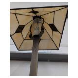 Pair of Tiffany Style Stained Glass Accent Table Lamps Mission Design