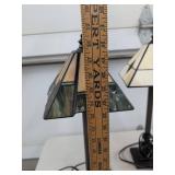 Pair of Tiffany Style Stained Glass Accent Table Lamps Mission Design