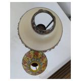 Tiffany Style Accent Lamp and PartyLite Metal Glass Shades Table Decor