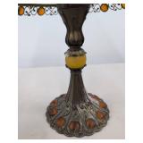 Tiffany Style Accent Lamp and PartyLite Metal Glass Shades Table Decor