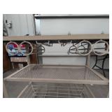 Hampton Bay Tile Top Bakers Rack Kitchen Cart w Mug Hooks See Photos