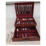 Oneida Community Stainless Flatware Set in McGraw Wood Chest