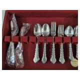 Oneida Community Stainless Flatware Set in McGraw Wood Chest