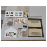 Mixed Vintage Stamp & Paper Currency Lot US Foreign Plate Blocks