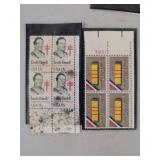 Mixed Vintage Stamp & Paper Currency Lot US Foreign Plate Blocks
