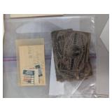 Mixed Vintage Stamp & Paper Currency Lot US Foreign Plate Blocks