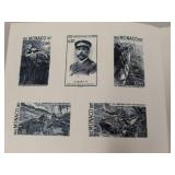 Mixed Vintage Stamp & Paper Currency Lot US Foreign Plate Blocks