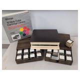 Omega 16 Slide Cube Cartridge Library w/ 16 Cubes Box Labels