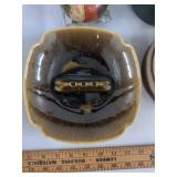 Vintage Pottery Ashtray Lot w Bubble Glass Paperweight Bud Vase Bowl