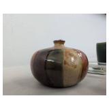 Vintage Pottery Ashtray Lot w Bubble Glass Paperweight Bud Vase Bowl