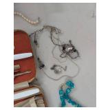Vintage Costume Jewelry Lot w Austrian Cowhide Manicure Set