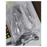 Lot of Assorted Decorative Pottery Glassware & Flatware Housewares