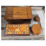 Lot of Assorted Wooden Keepsake Boxes Elephant Box Zodiac Trinket Box