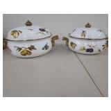 Tabletops Unlimited Fruit Motif Covered Casserole Serving Dish Set