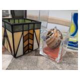 PartyLite and Mixed Art Glass & Stained Glass Decor Plates Vases Panel Holders