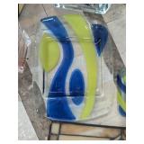 PartyLite and Mixed Art Glass & Stained Glass Decor Plates Vases Panel Holders
