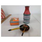 Vintage Decor Lot Ceramic Vase Trinket Box Russian Painted Bowl Set