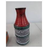 Vintage Decor Lot Ceramic Vase Trinket Box Russian Painted Bowl Set