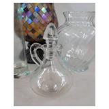 PartyLite Multi-Colored Hurricane Candle Holder, Assorted Decorative Glass Vases & Mosaic Candle Holder Home Decor