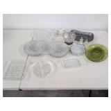 Vintage Pressed Glass Serving Dishes Plates Trays & House Tray Lot