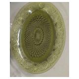 Vintage Pressed Glass Serving Dishes Plates Trays & House Tray Lot