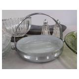 Vintage Pressed Glass Serving Dishes Plates Trays & House Tray Lot