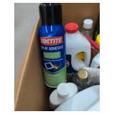 Box Lot of Assorted Household Cleaners Adhesives Laundry Care