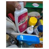 Box Lot of Assorted Household Cleaners Adhesives Laundry Care