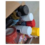 Box Lot of Assorted Paint Adhesive Tape & Shop Supplies