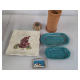 Lot of Assorted Decorative Serving Pieces Wine Cooler Frame Decor