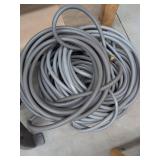 Portable Hose Reel Cart with Gray Garden Hose Outdoor Yard Watering Set