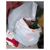 Assorted Christmas Decor Lot Artificial Tree Stand Wreath Basket Decor