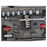 Assorted Hand Tool Lot Socket Sets Wrenches Mallet Gloves in Cases