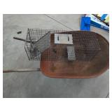 Havahart Live Animal Trap & Vintage Steel Wheelbarrow Farm Garden Lot