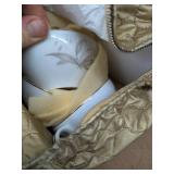 Kaysons Golden Rhapsody Fine China Set in Quilted Storage Cases