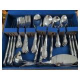 Vintage Community Silverplate Flatware Set in Blue Felt Storage Case
