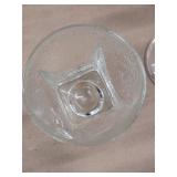 Vintage Assorted Glassware Lot Etched Stem Goblets Bowls Cobalt Glass