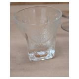 Vintage Assorted Glassware Lot Etched Stem Goblets Bowls Cobalt Glass