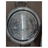 Mixed Vintage Serving Ware Lot Sheridan Silverplate Tray Glass Platter