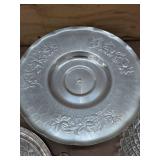 Mixed Vintage Serving Ware Lot Sheridan Silverplate Tray Glass Platter