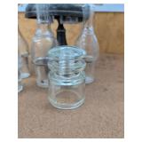 Antique Silverplate Cruet Castor Set w Extra Glass Bottles Jar