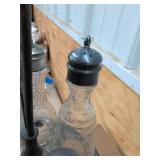 Antique Silverplate Cruet Castor Set w Extra Glass Bottles Jar