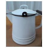 Vintage Kitchenware Lot Enamel Coffee Pot Crock Thermos Carafe